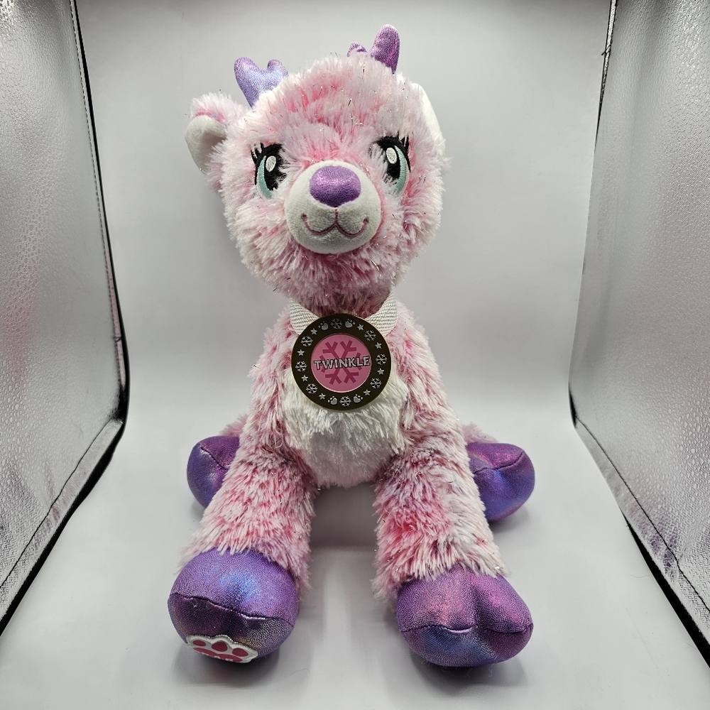 Build A Bear Pink Twinkle Reindeer 15" Plush